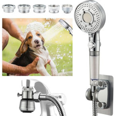 Faucet Attachment for Dog Shower Head Bathtub Sink Filter Baby Bathtub Water Splitter 2 Modes Aerator with Extension Hose