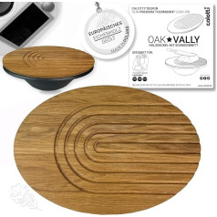 Calotti® OAK VALLY Premium šķēlēšanas dēlītis un servēšanas paplāte, kas ideāli piemērota maizei un bagetei Izgatavots no Eiropas ozola Izmanto arī kā Thermomix® Varoma® vāku pārtikas uzglabāšanai