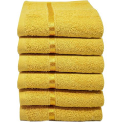 Towelogy® Luksusa ēģiptiešu kokvilnas sejas dvieļu komplekts ar flaneli un pirkstgaliem 500 gsm, īpaši mīksti un ļoti labi uzsūcoši dvieļi sejai 30x30 cm (3 iepakojums, sinepju)