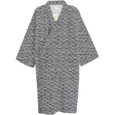 Qchomee Kimono halāts Yukata V-veida kakla garām piedurknēm Miegamais halāts Japānas elpojošs pirts halāts Ērts naktsveļa apģērbs Mīksts kokvilnas svītrains naktsveļa ar kabatām Sievietes Vīrieši