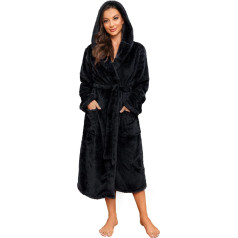 HEARTNICE Sieviešu peldmētelis ar kapuci ar pūkainu pārklāju Fleece Cuddly Bathrobe Plush Dressing Gown House Coat