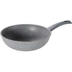 Mopita Rocco Viva Wok, nesadalāms pārklājums, diametrs 28 cm, panna visām plītīm (ne indukcijas), daudzslāņu, nesadalāms pārklājums, 5 slāņu, izturīgs pret skrāpējumiem, mīksts rokturis, ražots Itālijā