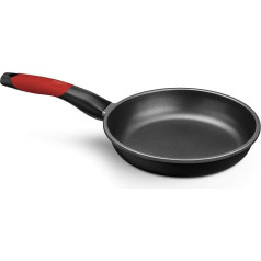 BRA Premiere BRA Cast Aluminium 3 Layer Frying Pan ar PFOA nesaturošu antiseptisku pārklājumu, piemērota visām plītīm, ieskaitot indukcijas, 24 cm diametrs Sarkans