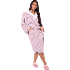 Dreamscene Unisex Dgleoflbl01 Bathrobe, Blush Pink Leopard Print, viens izmērs