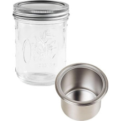 LIEBLINGSGLAS Oleni Mason Jar Lunch Box 0,5 L Praktiska dāvana vīriešiem un sievietēm Augstas kvalitātes stikla ēdiena pagatavošanas kārba ar atdalāmu vāku 13,1 x 8,4 cm Videi draudzīga un droša pret noplūdi