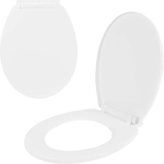 Anika 92280 Universal Fit Kunststoff Soft Close Ersatz WC-Sitz und Deckel, weiß