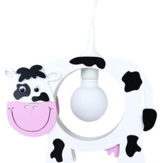 Elobra Deckenlampe Kuh Kinderzimmer Pendellampe Kinderlampe, Schwarz - Weiß