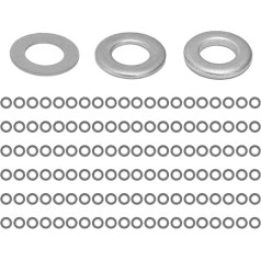 Unterlegscheiben-Kit, flach, breiter Einsatz, 7 mm Außendurchmesser, 4 mm Innendurchmesser, Oberfläche aus Edelstahl für Wartung - 4807-0407-0500