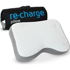 Kakla spilvens Re-Charge Intense Orthopaedic Cervical Side Sleeper Pillow Ergonomisks atmiņas putu spilvens pret kakla sāpēm ar bambusa aktivētās ogles inovatīvu tehnoloģiju dziļākam miegam