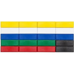 MAUL Facetterand Magnete (20 Stück) MAULpro 53 x 18x 10 mm | Mini Magnete aus Kunststoff | Starke Magnete für Whiteboard und Magnettafel | Ideal für Büro, Homeoffice und Werkstatt | Bunt