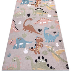 paklājiņi Teppich Fun Dino bērnu paklājs bērnu istabai, rotaļu paklāji, bērnu istabai, moderns, dinozaurs, bēšs, 80 x 150 cm