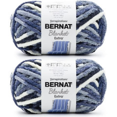 Bernat Blanket Extra Faded Blues dzija - 2 iepakojums 300g - Poliesters - 7 Jumbo - 90 metri - Adīšanas, tamborēšanas, amatniecības un amigurumi dzija šenila šūnām