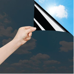 OFHome Window Film Mirror Film Self-Adhesive Privacy Screen Sun Protection Anti-UV Heat Insulation Control Window Sticker Privacy Glass Black 60 x 200 cm