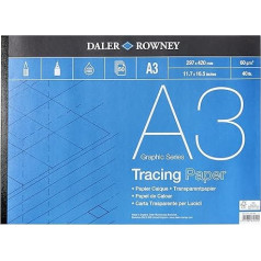 Daler-Rowney Graphic Series Transparentpapier, A3, 60 g/m², 50 eksemplāri, säurefrei, ideāls māksliniekiem un studentiem