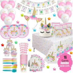 Ultimate Unicorn Party Supplies & Plates for Girls Birthday | Best Value Unicorn Party Decoration Set for Unicorn Themed Parties