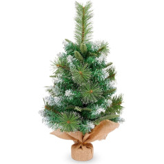 Uten Mini Artificial Christmas Tree, Small Christmas Tree 60 cm with Snow Christmas Decoration for Kitchen, Dining Table, Party