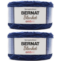 Bernat Blanket Ombre Navy Ombre dzija - 2 iepakojumi pa 300g - Poliesters - 6 Super Bulky - 220 jardi - Adīšana / tamborēšana