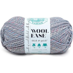 Lion Brand dzija Wool-Ease bieza un ātra dzija, mīksta un apjomīga dzija adīšanai, tamborēšanai un rokdarbiem, 1 bumbiņa Storm Front