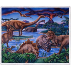 YISUMEI Sega 125 x 200 cm Mīļas segas Soft Flannel Soft Fleece Blanket Bed Throw Dinosaurs