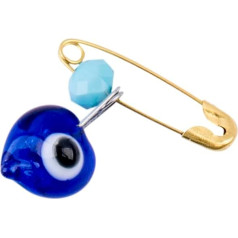 Nevfactory Blue Evil Eye Handmade Glass Charms, mistiskas labas veiksmes un aizsardzības piekariņi, 10 gabali, 4 cm - universālas zilas pērlītes juvelierizstrādājumu izgatavošanai, rokassprādzēm, amatniecības un DIY projektiem