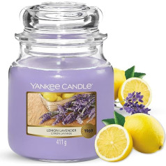 Yankee Candle Duftkerze im Glas (mittelgroß) | Lemon Lavender | Brenndauer bis zu 75 Stunden