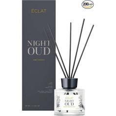 ÉCLAT Night Oud istabas aromāts - ilgnoturīgs gaisa atsvaidzinātājs ar augstas kvalitātes sastāvdaļām - 130 ml - ar filca stienīšiem