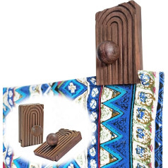 laffeya Tapisserie-Wandbehang-Clips, Quilt-Clips, Tapisserie-Wandklemmen, Holz-Wandhalterung, Aufhänger für Teppich, Quilt-Halter zum Aufhängen und Ausstellen (Walnuss 2 Pro)