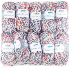 Gründl 3422-05 Alaska Print Value Pack 10 bumbiņas pa 100 g adāmadatas ar rokām