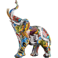 Abstract Elephant Decor Graffiti Blue Elephant Resin Graffiti Blue Elephant Statues Home Decor Art Elephant Statue Piemērots telpu apdare dzīvojamā istaba guļamistaba guļamistaba birojs