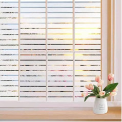 Window Film Strips, Privacy Film, Frosted Glass Film, Window Self-Adhesive without Adhesive, for Bathroom, Bedroom, Kitchen (60 x 400 cm,