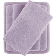 Sleep Philosophy True North Micro-Fleece-Bettlaken-Set, silts, Bettlaken mit 35,6 cm tiefer Tasche, für kalte Jahreszeit, gemütliches Bettlaken-Set, passender Kissenbezug, Queen-Size-Bett, Lavendel,