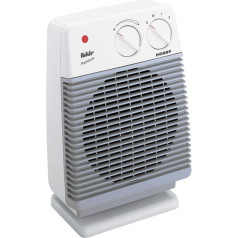 Fakir HL 600 Hobby / Fan Heater, Bathroom Heater, Table Fan, with 2 Heat Settings, Includes Thermostat Valve, Extra Quiet - 2000 Watt, Hobby Light Grey