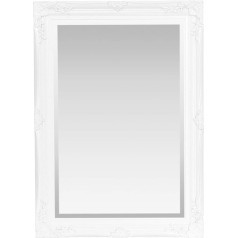 Select Spiegel Rennes Vintage Wall Mirror | Shabby Chic, Baroque, Antique, French Design | Solid Wood Frame | Silver Glass Bevelled Edges | Home Decor | (Matinė balta, 50 x 70 cm)