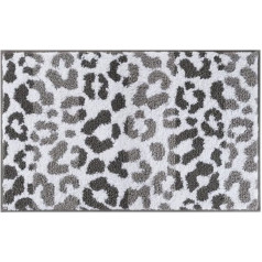 Juicy Couture Ombre Leopard Print Vannas paklāju komplekts 17 x 24 collas un 20 x 32 collas Mašīnā mazgājams Leopard Print Neslīdošs izturīgs pelēks vannas istabas paklāji 100% poliestera ļoti