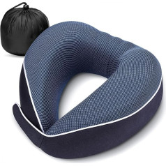 HOMIEE kaklo pagalvė Aeroplane Car Travel Pillow Neck Pillow Memory Foam Travel Neck Pillow Travel Comfy Ergonomic Neck Support Pillow Orthopaedic Pillow Adult (New Blue)