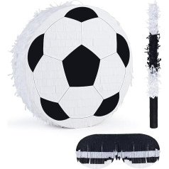 BIRCHIO Futbola pinata komplektā ar aizsietām acīm un sikspārni (13 x 13 x 4 collas), vilciena pinata zēnu dzimšanas dienas svinībām, ideāli piemērota dzimšanas dienas svinībām, vilciena ballītei, dekorēšanai