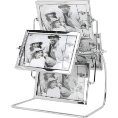 Tomotato Horizontālā Rotējošais Picture Frame Foto Ferris Wheel Picture Frame Studio Rotējošais metāla Picture Frame Dāvanu Frame dekorēšana 6 x 4 collu fotogrāfijai