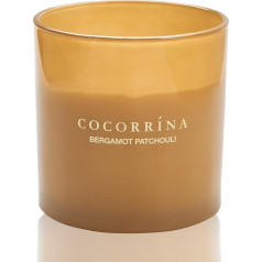 Cocorrína Candle aromātiskā svece stiklā - Bergamotes un pačūlijas, deg līdz 110 stundām ar 3 daktīm, dabīga sojas svece, Ziemassvētku dāvanu svece, 1300 g