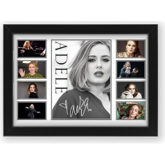 ADELE LIMITĒTA IZDEVUMS AUTOGRĀFIJAS AUTOGRĀFIJAS FANĀNU DĀVANA KOLEKCIJA FANTASTISKA FRAMĒTA A4 (30x21cm)