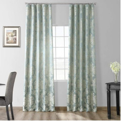 HPD Half Price Drapes JQCH-20122053-120 Magdelena mākslīgā zīda žakarda aizkars,tērauda zils un sudraba, 50 X 120