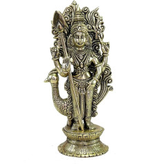 eSplanade Lord Karthikeya Karthik Subramanya Murugan Murti Idol Misiņa skulptūra Augstums 24.8cm