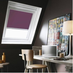 MADECOSTORE jumta rullo žalūzijas, saderīgas ar Velux® Plum - L 61 x H 116 cm, modelis M08 - alumīnija rāmis