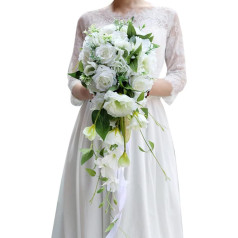 Uposao Brautstrauß Hochzeit Mit Wassertropfenmuster Blume Künstlich Hochzeit Hält Blumen Mit Strass Für Geburtstag, Hochzeit, Tafelaufsatz, Zubehör