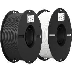 Creality Ender PLA-Filament, 1,75 mm, 3D-Drucker-Filament, 2 kg materiāla, stiprums +/- 0,03 mm, piemērots lielākajiem FDM-Drucker printeriem (Weiß x 1 kg, Schwarz x 1 kg)