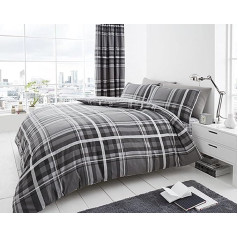 GC GAVENO CAVAILIA 11134701 Gaveno Cavalia Luxuriöses Newton-Tartan-Bettwäsche-Set mit Bettbezug und Kissenbezug, grau, Kingsize-Bett, Polybaumwolle, King Size