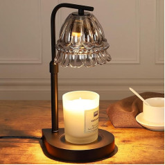 Noctiluxia Candle Warmer Lamp Kerzenwärmer Lampe, Elektrischer Duftlampe mit 2 Glühbirnen, Dimmbar & Timer & Höhenverstellbar Kerzenhalter, Geschenkartikel für Zuhause (Silbergrau)