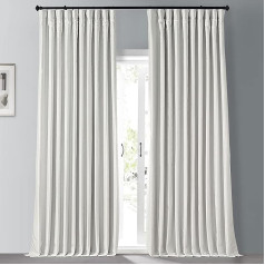 HPD Half Price Drapes PDCH-KBS2BO-96-DW Īpaši plats Vintage Textured Blackout aizkaru aizkaru panelis 100 x 96 cm, Off White