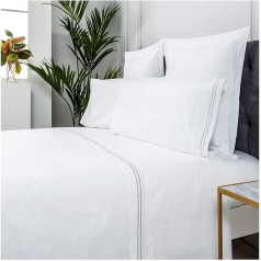 COTTON ARTean Segas pārvalks komplekts Izšūti 100% kokvilnas Percale 200 diegu skaits Zelta balta gulta 150 x 190/200 Percale 100% kokvilna