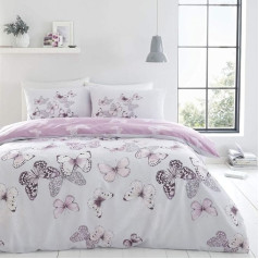 Catherine Lansfield Scatter Butterfly Easy Care Double Duvet Set (Segas komplekts)