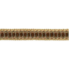 DecoPro 5 metri (Packung mit 5 cm breit braun, gold-Gimp Braid Verzierung - Englisch Style # 100hg, Farbe Toffee 08 (18 m)